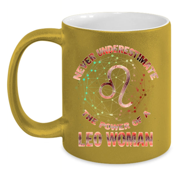 Birthday Coffee Mug, The Power Of A Leo Woman Accent Mug