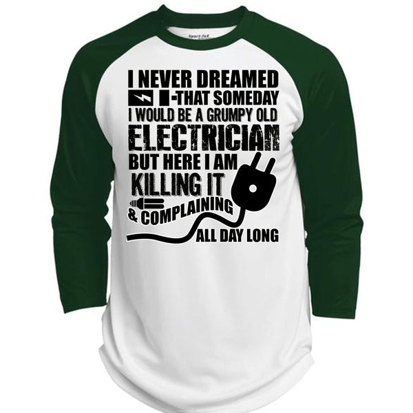 Grumpy Old Electrician T Shirt, I Love Electrician T Shirt, Awesome T-Shirts  (Polyester Game Baseball Jersey)