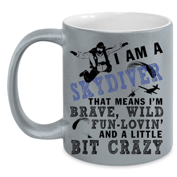 Outdoor Coffee Mug, I Am A Skydiver Accent Mug
