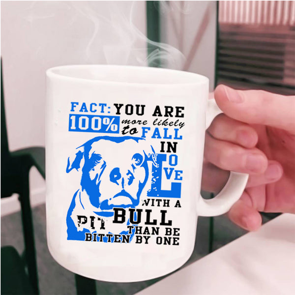 Cute Dogs Coffee Mug, Fall In Love With A Pit Bull Cup