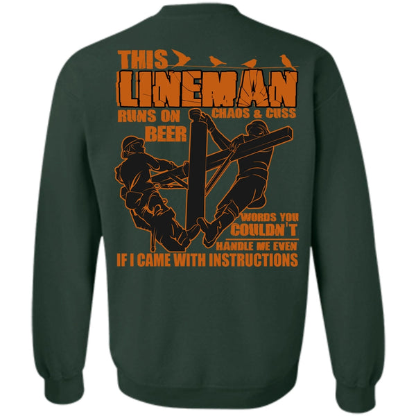 I Love Lineman T Shirt, I Came With Instructions Sweatshirt