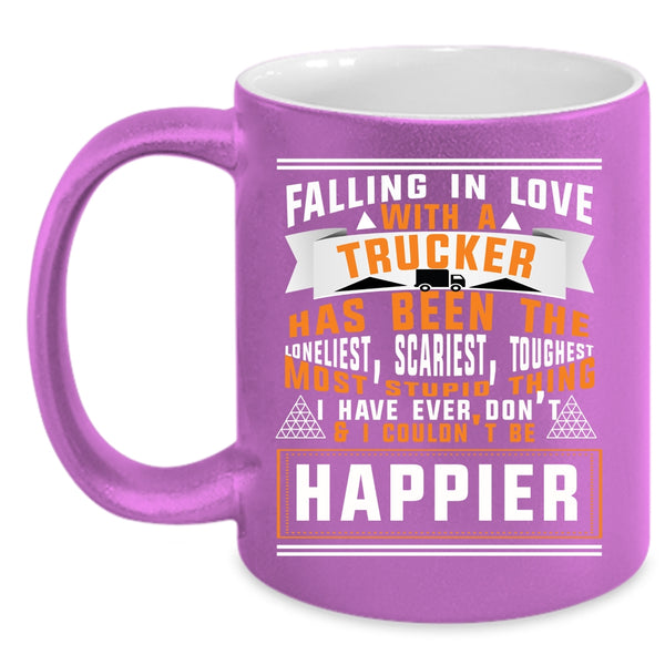 Falling In Love With A Trucker Coffee Mug, I Love Truck Driver Coffee Cup