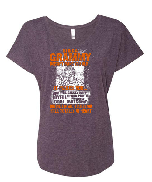 Being A Grammy T Shirt, Fall Totally In Heart T Shirt, Cool Shirt (Ladies' Triblend Dolman Sleeve)