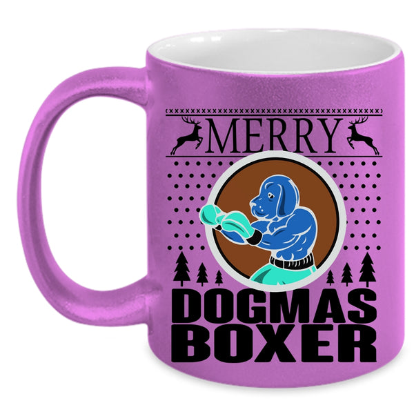 Christmas Gift For Son Coffee Mug, Merry Dogmas Boxer Accent Mug