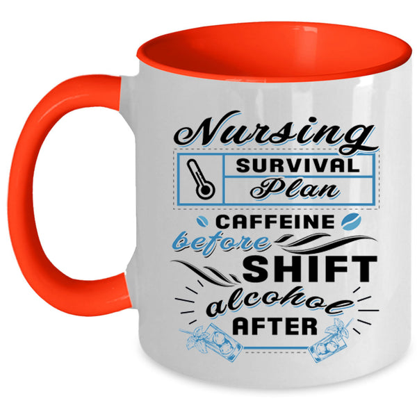 Coffee Drinker Coffee Mug, Nursing Survival Plan Accent Mug