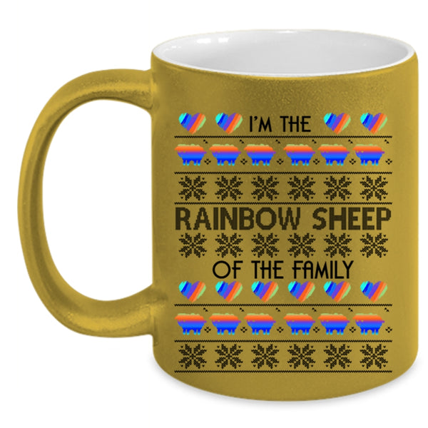 Christmas Coffee Mug, I'm The Rainbow Sheep Of The Family Accent Mug