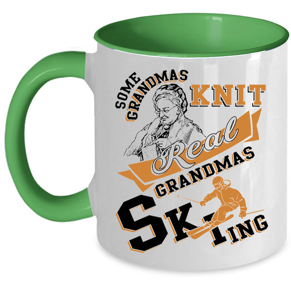 Awesome Grandmas Coffee Mug, Real Grandmas Skiing Accent Mug