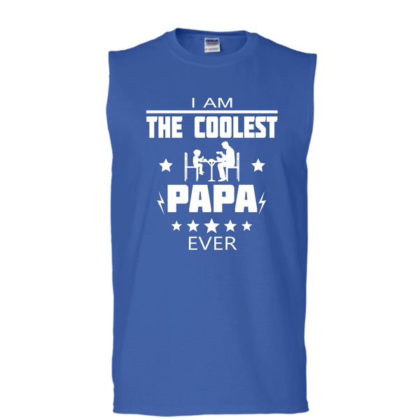 I Am The Coolest Papa Ever Shirt, Father's Day Shirt (Men's Cotton Sleeveless)