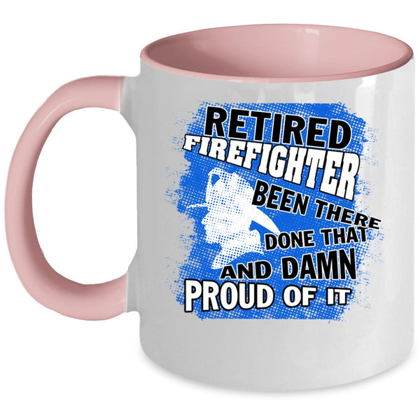 Cool Gift For Grandpa Coffee Mug, Retired Firefighter Accent Mug