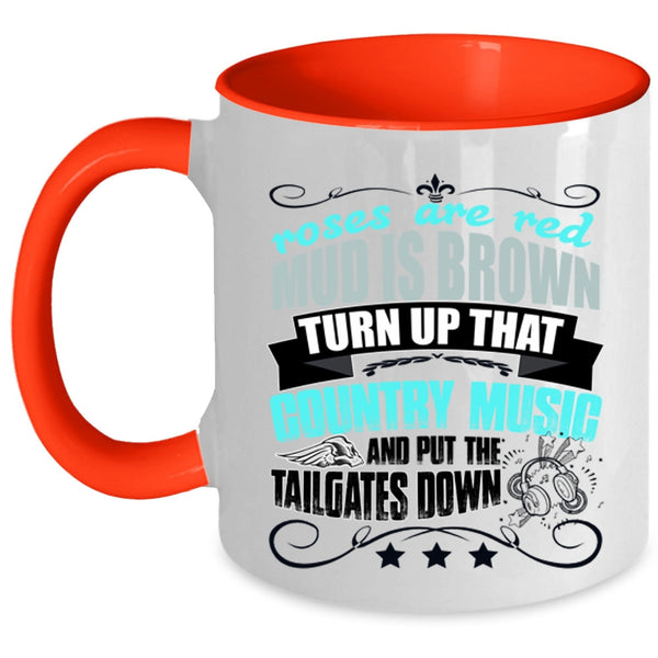 Country Music Coffee Mug, Roses Are Red Mud Is Brown Accent Mug