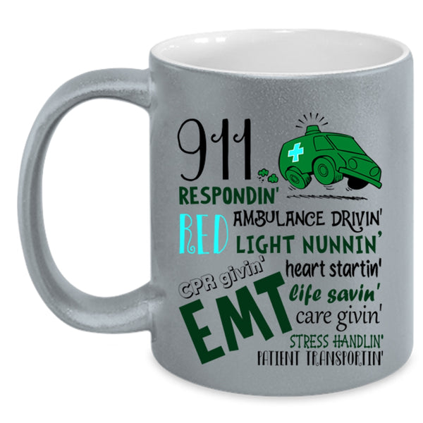Ambulance Driving Coffee Mug, 911 Responding Accent Mug