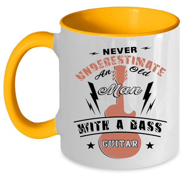 Awesome Grandpas Coffee Mug, An Old Man With A Bass Guitar Accent Mug