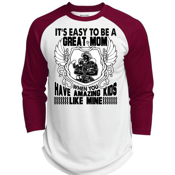 It's Easy To Be A Great Mom T Shirt, I Love Mom T Shirt, Awesome T-Shirts  (Polyester Game Baseball Jersey)