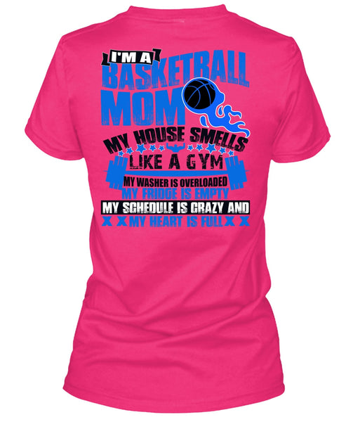 I'm A Basketball Mom T Shirt, Like A Gym T Shirt, Cool Shirt (Ladies LS Heather V-Neck)