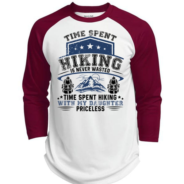 Time Spent Hiking Is Never Wasted T Shirt, I Love Hiking T Shirt, Awesome T-Shirts  (Polyester Game Baseball Jersey)