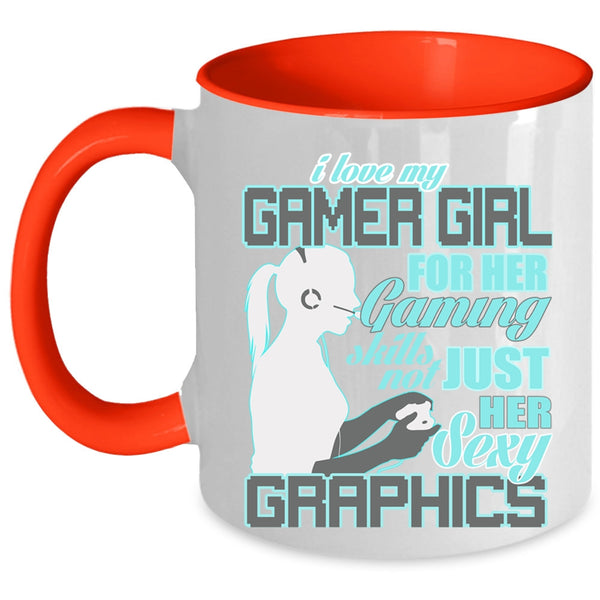 Cool Gaming Coffee Mug, I Love My Gamer Girl Accent Mug