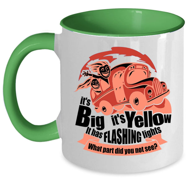 It Has Flashing Lights Coffee Mug, It's Bif It's Yellow Accent Mug