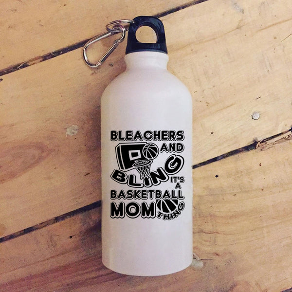 Bleachers And Bling 20 oz Stainless Steel Bottle,It's A Basketball Mom Thing Outdoor Sports Water Bottle