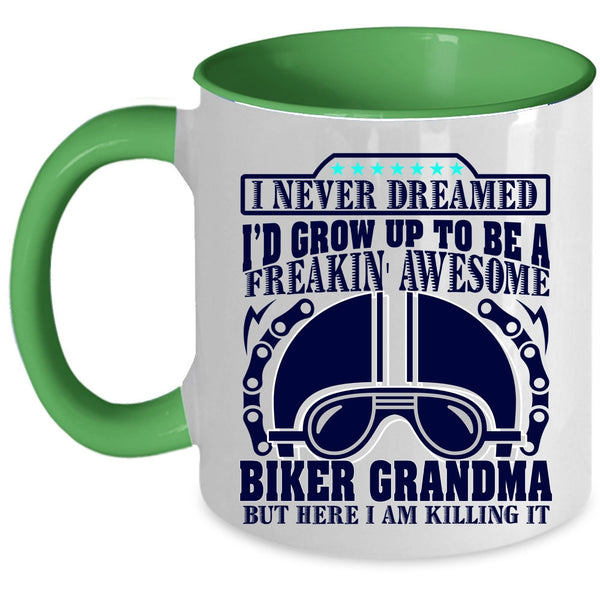 Awesome Grandma Coffee Mug, I'd Grow Up To Be A Biker Grandma Accent Mug