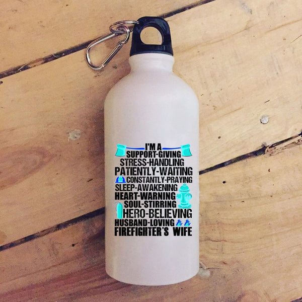 I'm A Firefighter's Wife 20 oz Stainless Steel Bottle,I Love My Firefighter Outdoor Sports Water Bottle