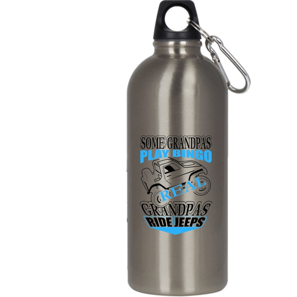 Some Grandpas Play Bingo 20 oz Stainless Steel Bottle,Real Grandpas Ride Jeeps Outdoor Sports Water Bottle