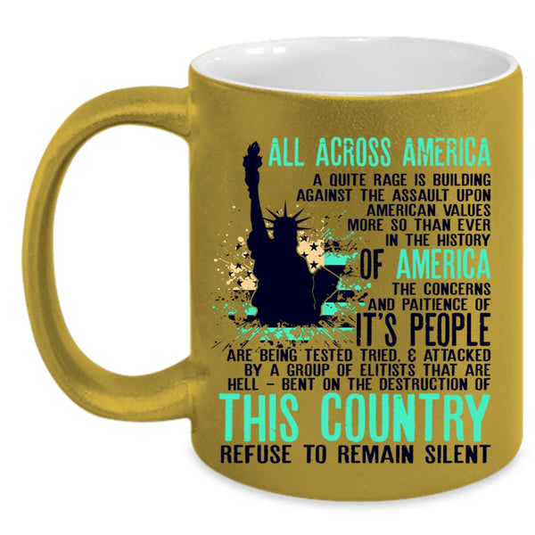 Cool Gift For Veterans Coffee Mug, All Across America Accent Mug