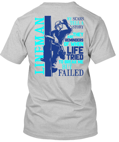 Lineman My Scars Tell A Story T Shirt, I Love Lineman T Shirt