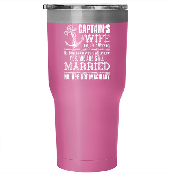 Captain's Wife Tumbler 30 oz Stainless Steel, Cool Just Married Travel Mug