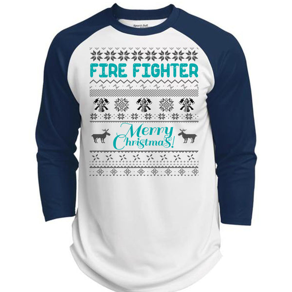 Firefighter Merry Christmas T Shirt, I Love Firefighter T Shirt, Awesome T-Shirts  (Polyester Game Baseball Jersey)