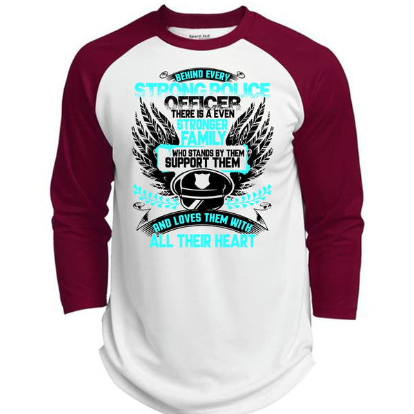 Behind Every Strong Police Officer T Shirt, I Love Police T Shirt, Awesome T-Shirts  (Polyester Game Baseball Jersey)
