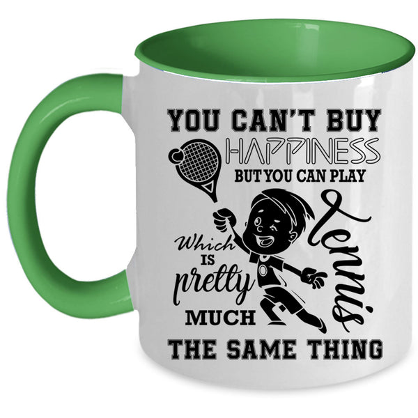 Tennis Make Me Happy Coffee Mug, You Can Play Tennis Accent Mug
