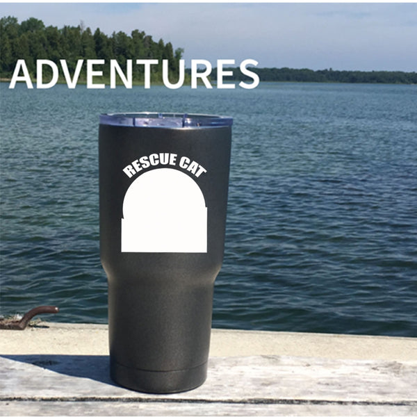 Rescue Cat Mom Tumbler 30 oz Stainless Steel, Best Gift For Mom Travel Mug
