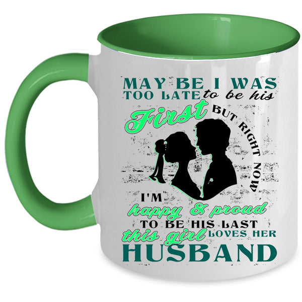 Cute Love Coffee Mug, This Girl Loves Her Husband Accent Mug