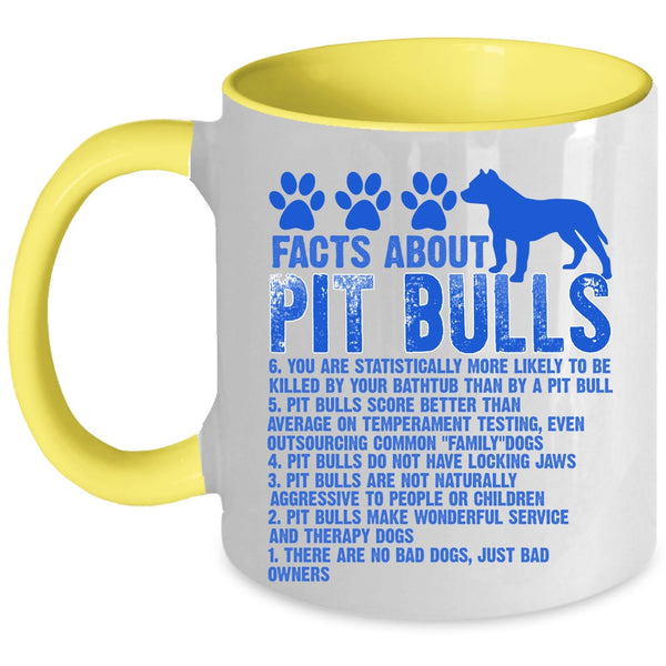 Funny Gift For Pitbull Lover Coffee Mug, Facts About Pit Bulls Accent Mug