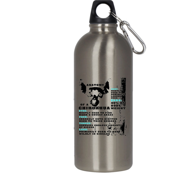 Anatomy Of A Chihuahua 20 oz Stainless Steel Bottle,Cool Dogs Outdoor Sports Water Bottle