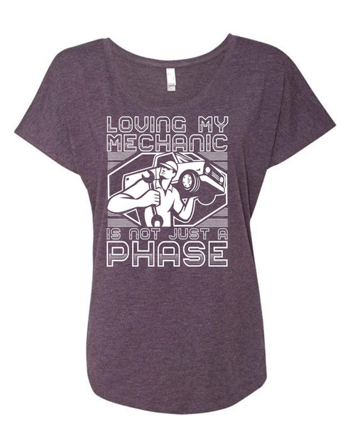 Loving My Mechanic T Shirt, Being A Mechanic T Shirt, Cool Shirt (Ladies' Triblend Dolman Sleeve)