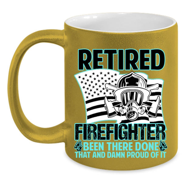 Cool Gift For Grandpas Coffee Mug, Retired Firefighter Accent Mug