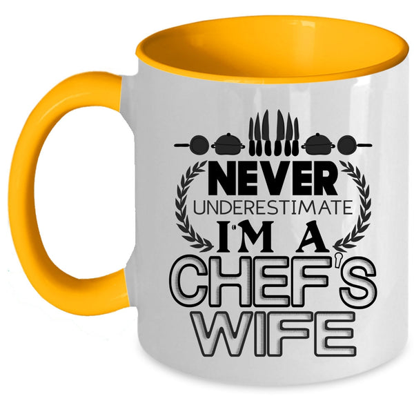 Cool Just Married Coffee Mug, I'm A Chef's Wife Accent Mug