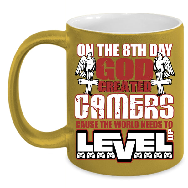 On The 8th Day God Created Gamers Coffee Mug, Awesome Gamers Coffee Cup