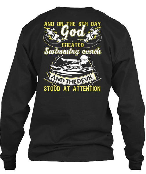 God Created Swimming Coach T Shirt, Being A Swimmer T Shirt