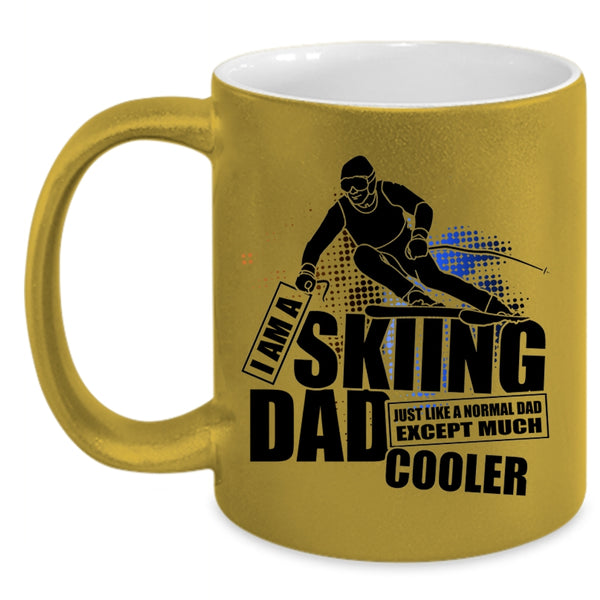 Cool Dad Coffee Mug, I Am A Skiing Dad Accent Mug