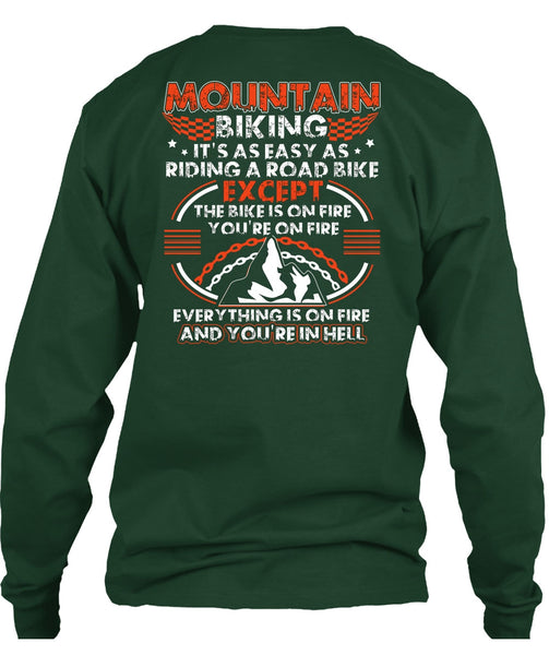 Mountain Biking T Shirt, Riding A Road Bike T Shirt