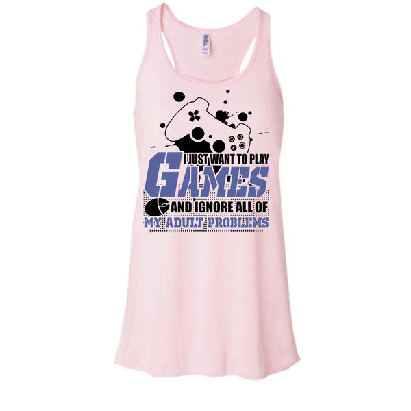 I Just Want To Play Games T Shirt, Coolest Gamer Tank Top