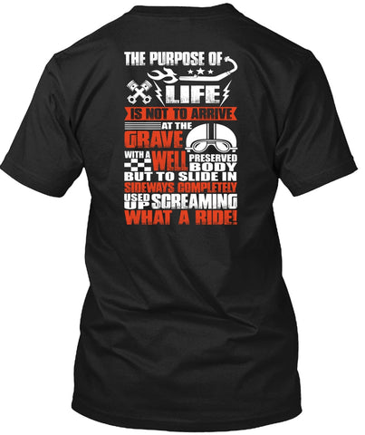 A black t-shirt with the shopify logo