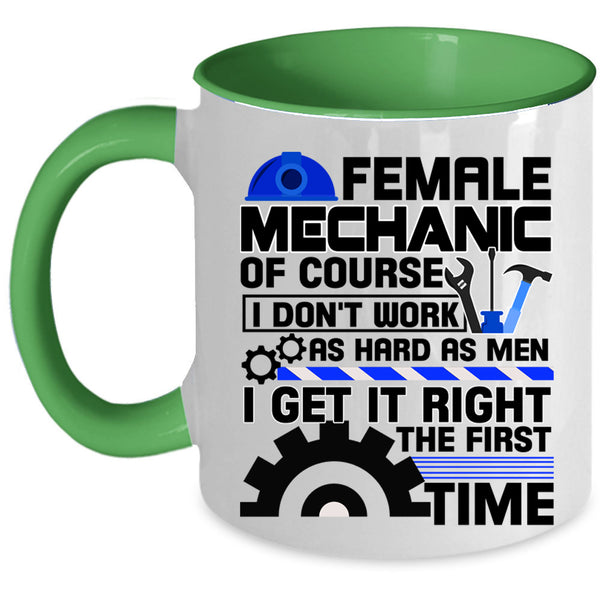 Cute Gift For My Wife Coffee Mug, Female Mechanic Accent Mug