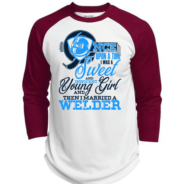 I Married A Welder T Shirt, I Love Welder T Shirt, Awesome T-Shirts  (Polyester Game Baseball Jersey)