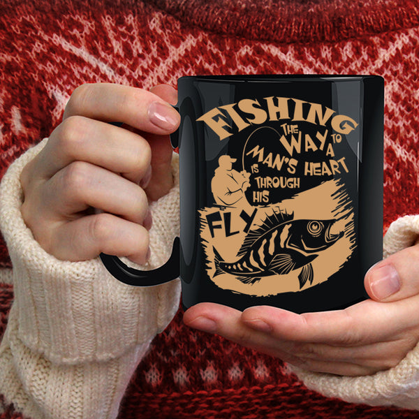 Fishing The Way To A Man's Heart Coffee Mug, I Love Husband Coffee Cup