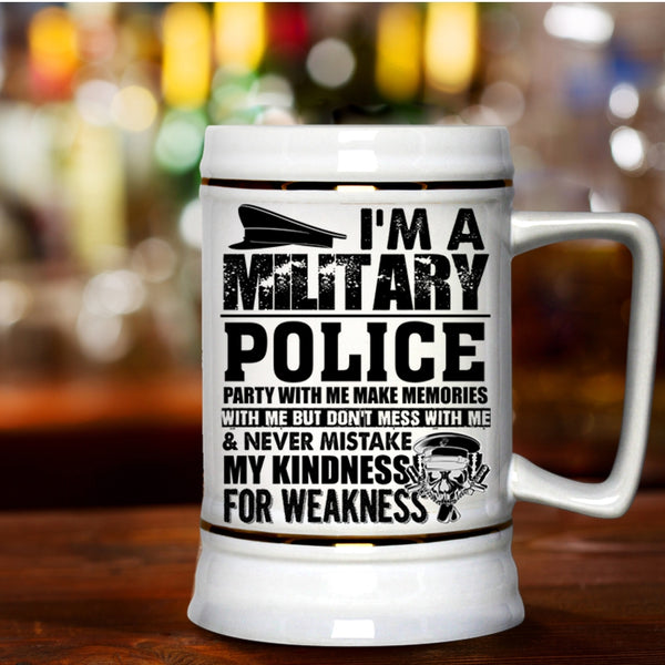 Awesome Policeman Beer Stein 22oz, I'm A Military Police Beer Mug