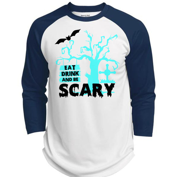 Eat Drink And Be Scary T Shirt, Wait For Halloween T Shirt, Awesome T-Shirts  (Polyester Game Baseball Jersey)