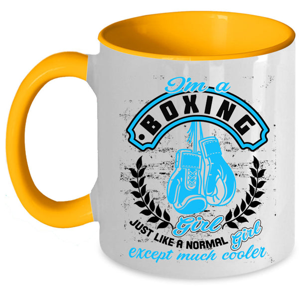 Cool Gift For Boxing Girl Coffee Mug, I'm A Boxing Girl Accent Mug